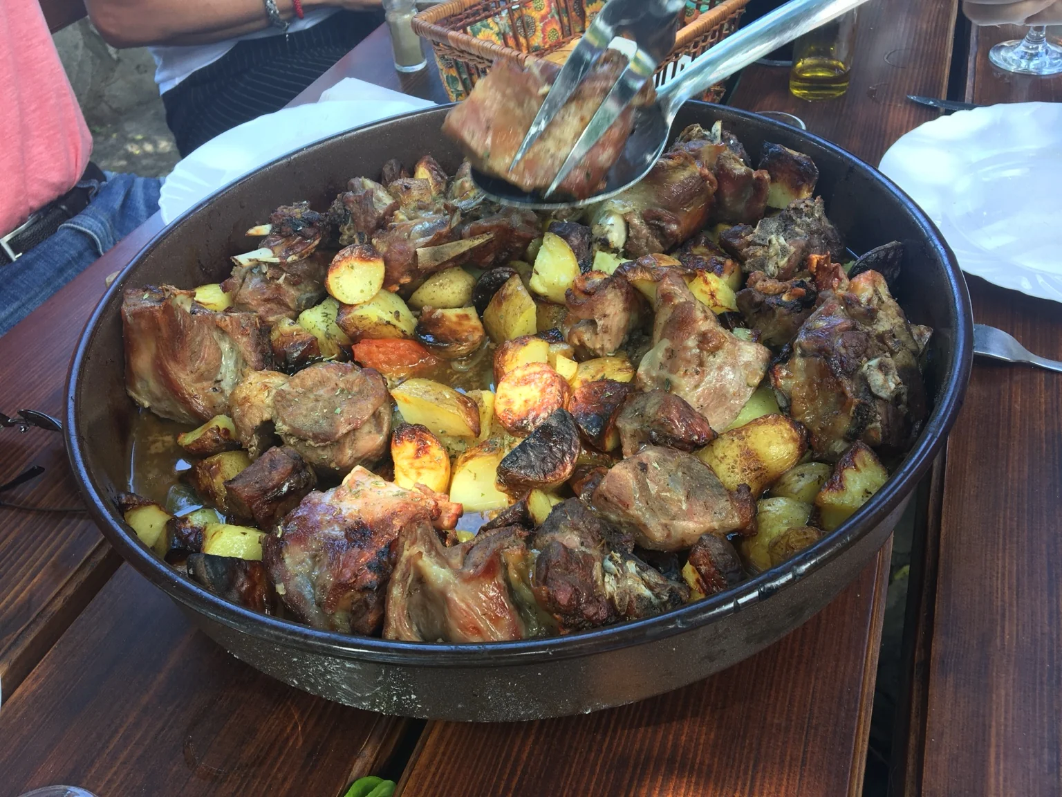 Traditional Croatian peka served during a hosted programme