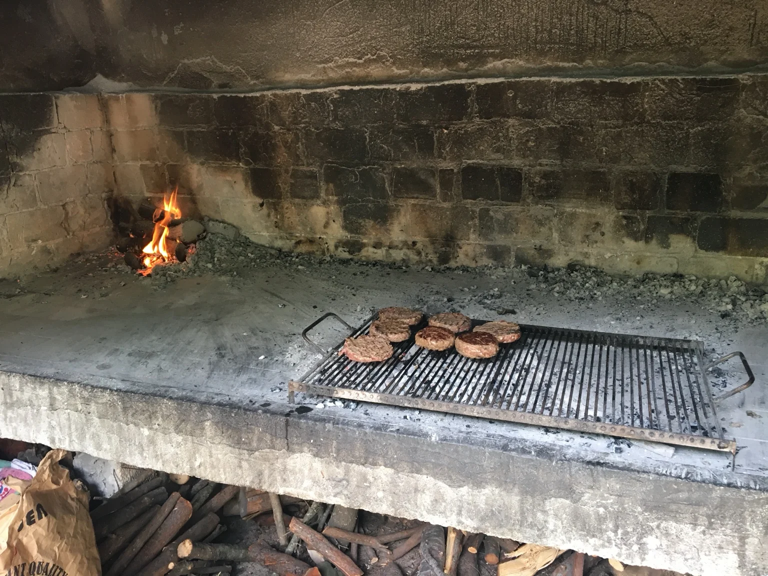 Traditional Croatian food cooking over an open fire